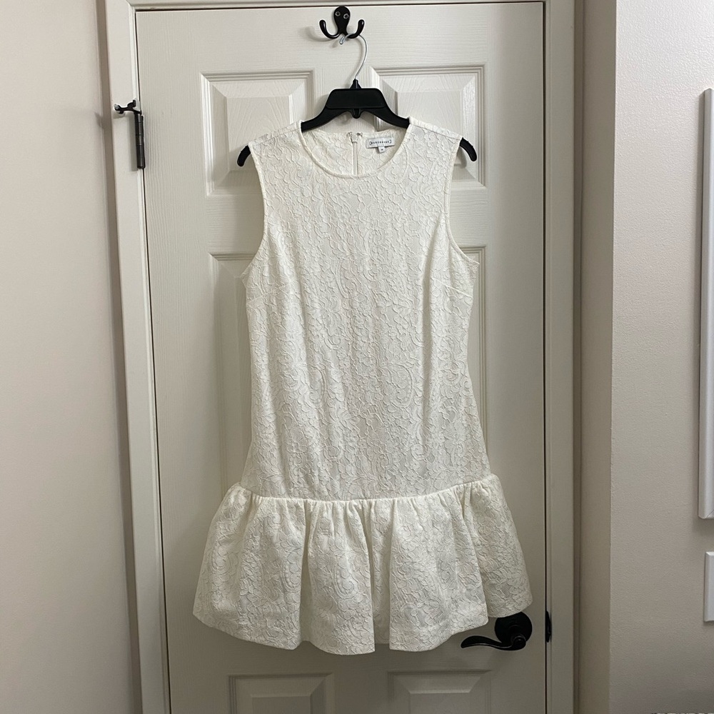 ASOS white lace shift + peplum dress - Picture 7 of 9